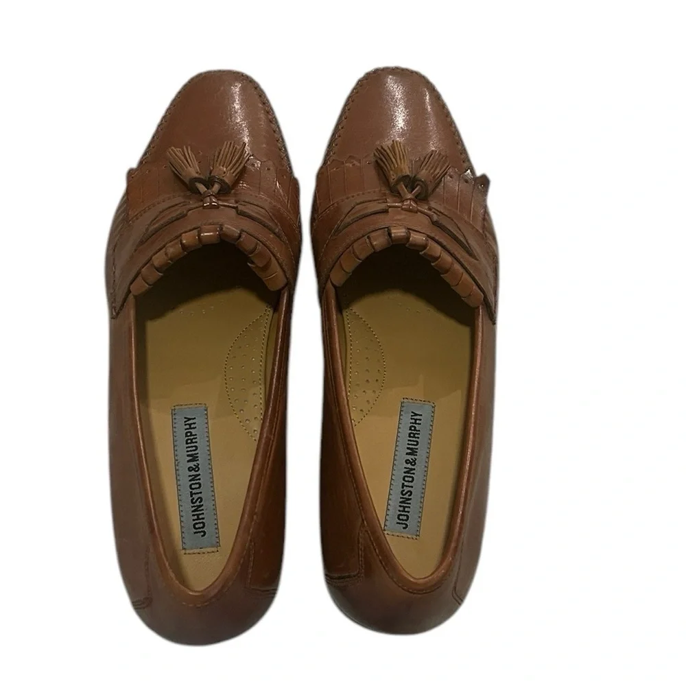 Johnston Murphy‎ Brown Leather Tassel Kiltie Loafers - Size 12M